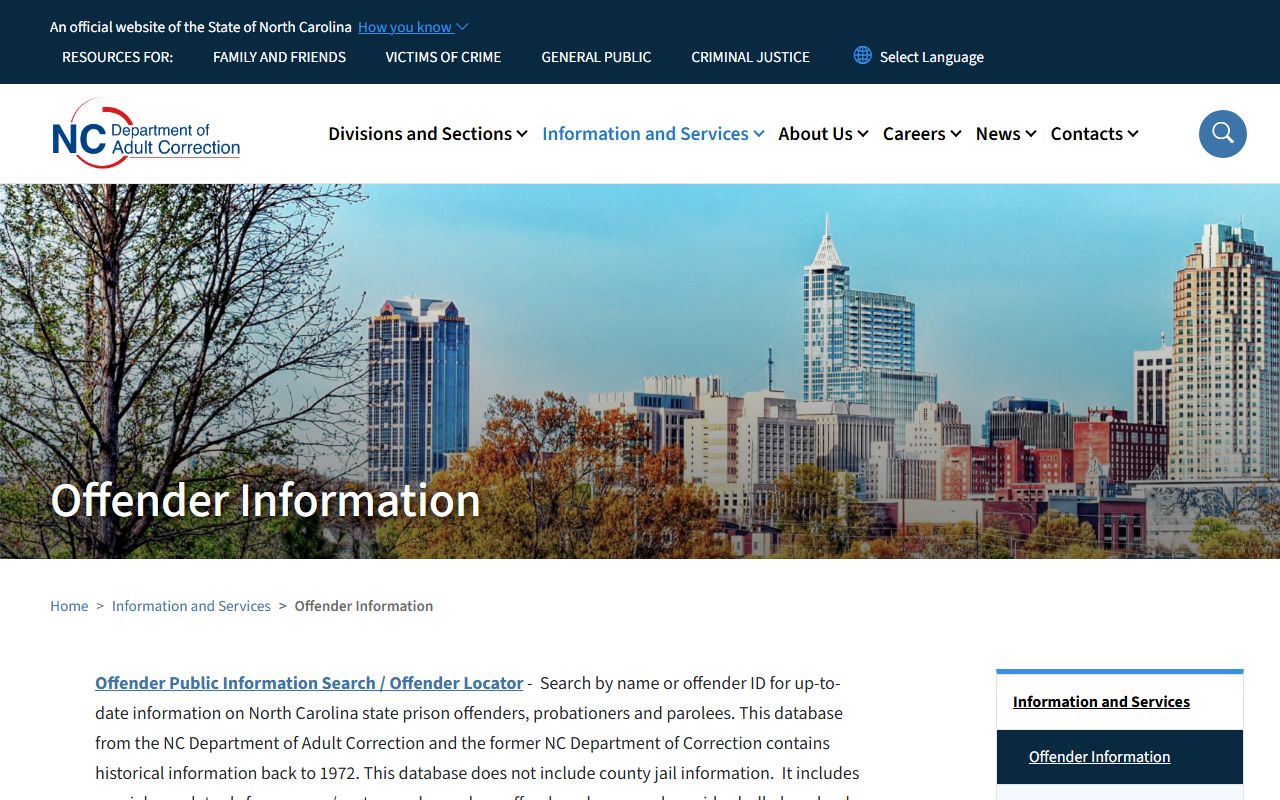 Dare County inmate population NCDAC offender search overview